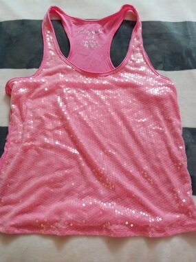 Aeropostale Hot Pink Sequin Racerback Tank Top